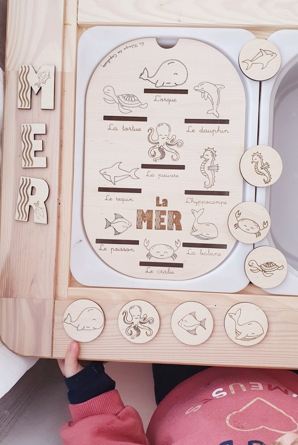 Couvercle TROFAST / La MER / educatif  / nomenclature / Montessori