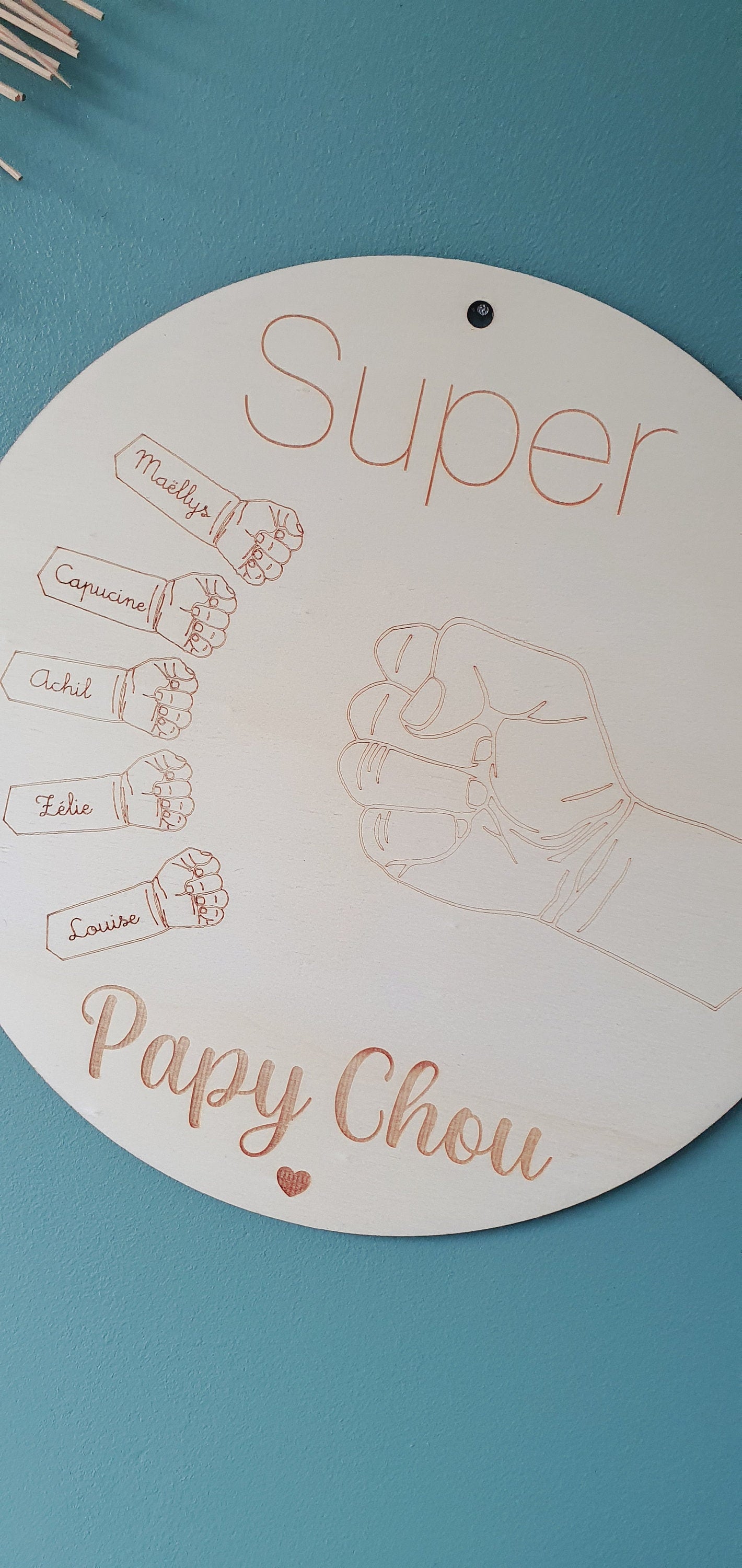 Cadre main papa papy grand père | cadeau personnalisé |