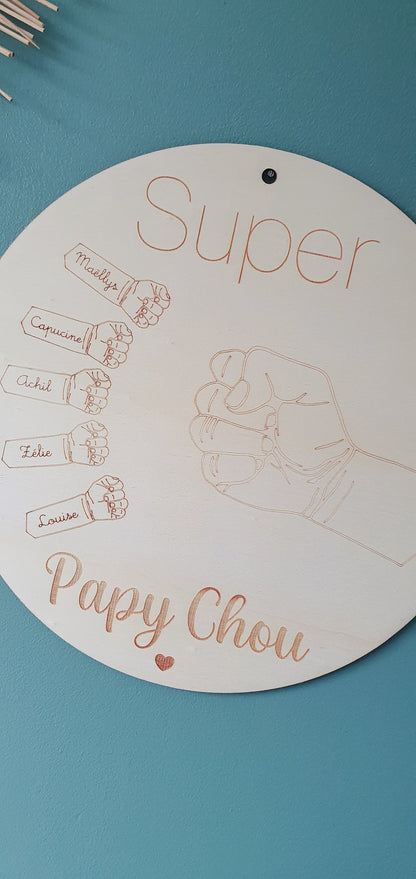 Cadre main papa papy grand père | cadeau personnalisé |