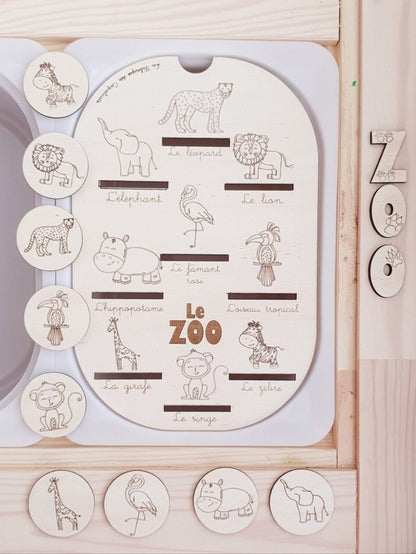 Couvercle TROFAST / Le ZOO / éducatif / nomenclature / Montessori