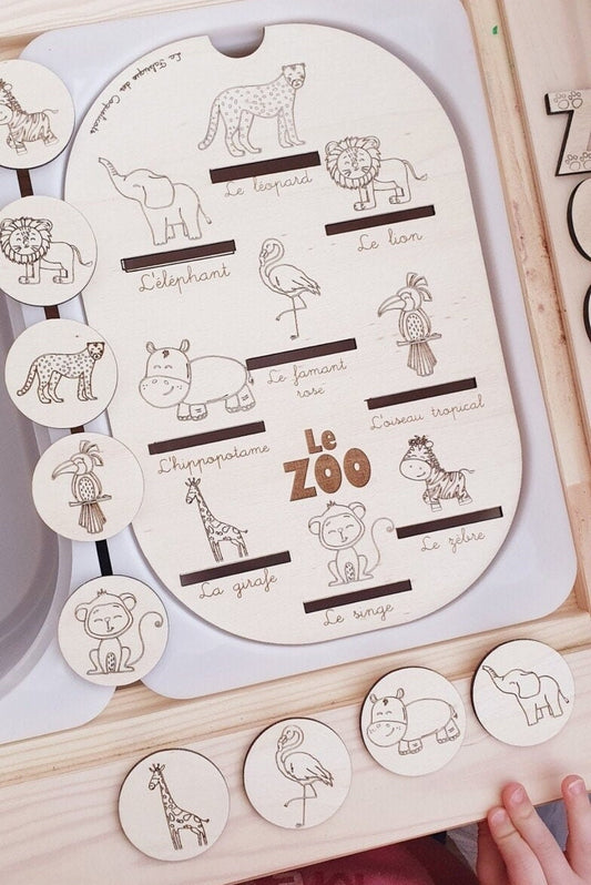 Couvercle TROFAST / Le ZOO / éducatif / nomenclature / Montessori