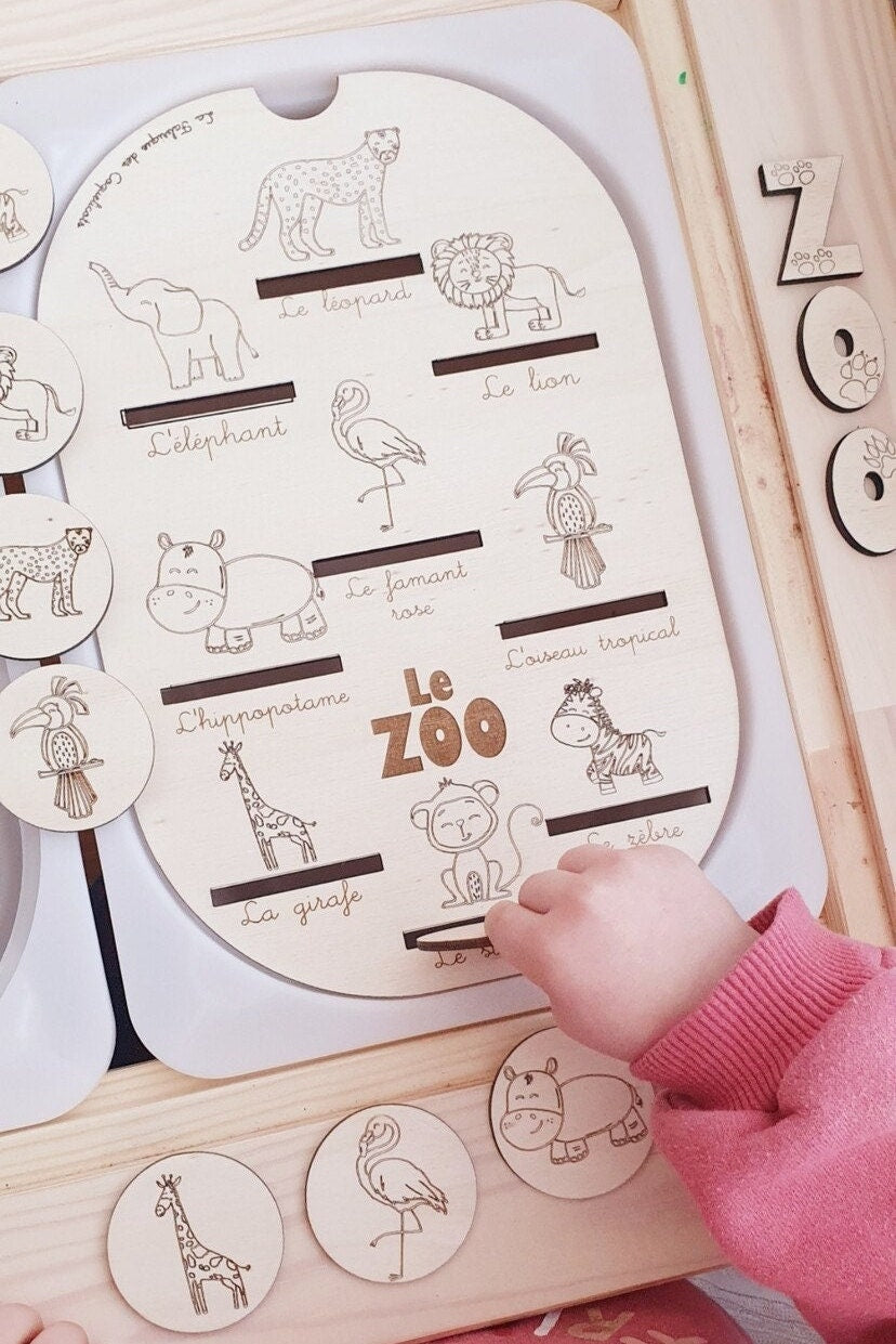 Couvercle TROFAST / Le ZOO / éducatif / nomenclature / Montessori