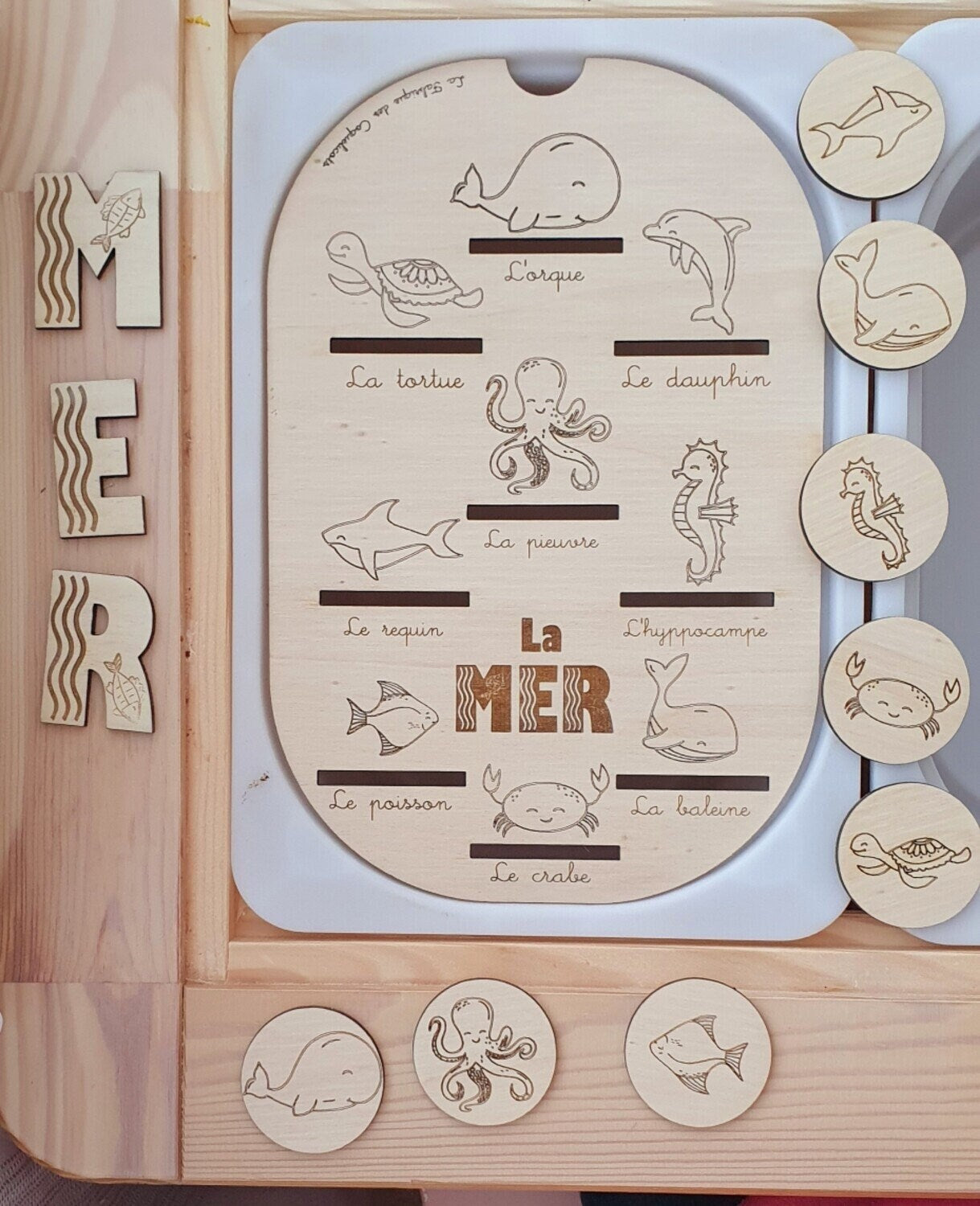 Couvercle TROFAST / La MER / educatif  / nomenclature / Montessori