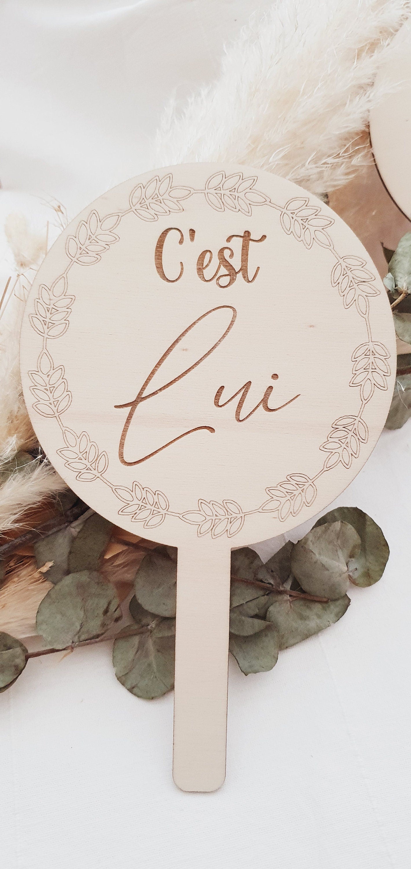 Pancarte Elle & Lui - jeu de mariage, jeu de couple - animation de mariage - jeu des mariés -  personnalisé