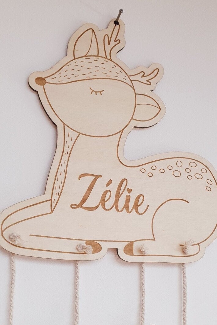 Suspension murale / décoration chambre enfant / info naissance / cadeau de naissance / BICHE