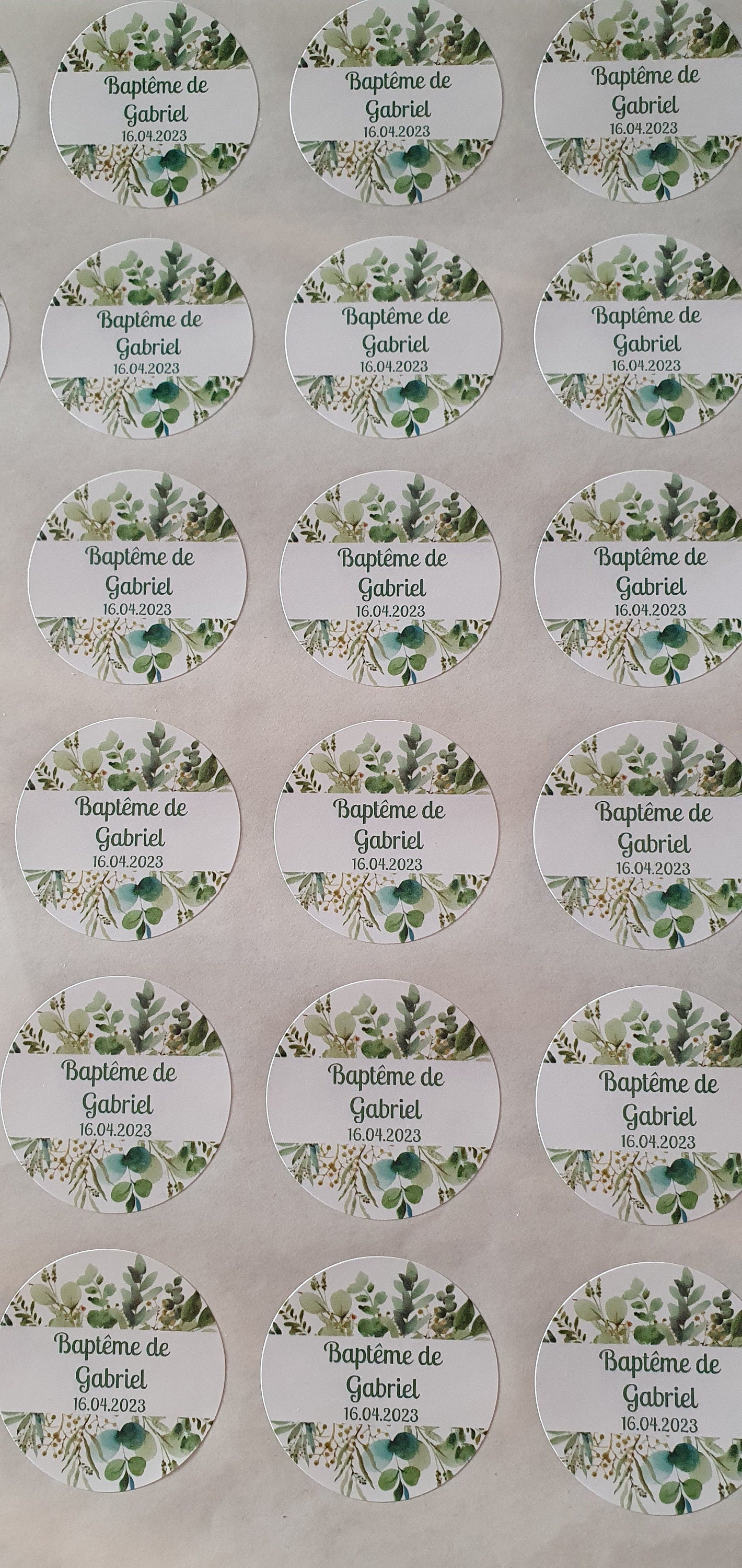 Etiquette autocollante personnalisée |mariage baptême baby shower anniversaire pacs communion