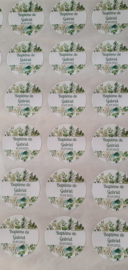 Etiquette autocollante personnalisée |mariage baptême baby shower anniversaire pacs communion