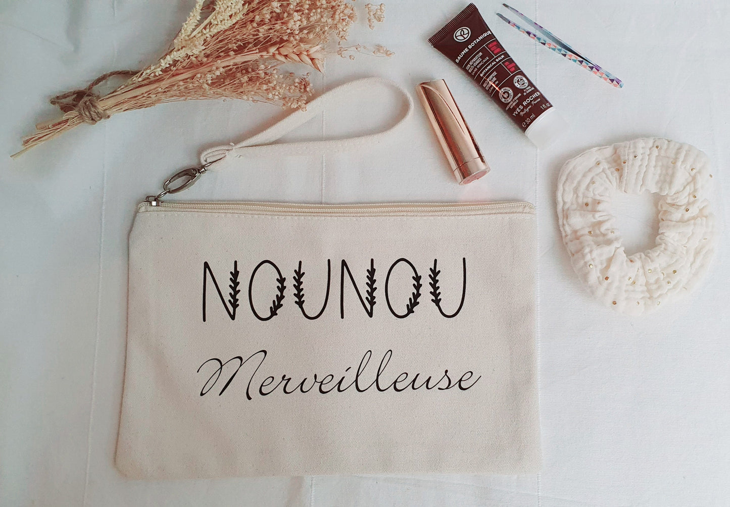 Trousse coton personnalisé / MAITRESSE ATSEM NOUNOU / cadeau maitresse  / trousse coton / cadeau femme / cadeau école / fin d'année scolaire