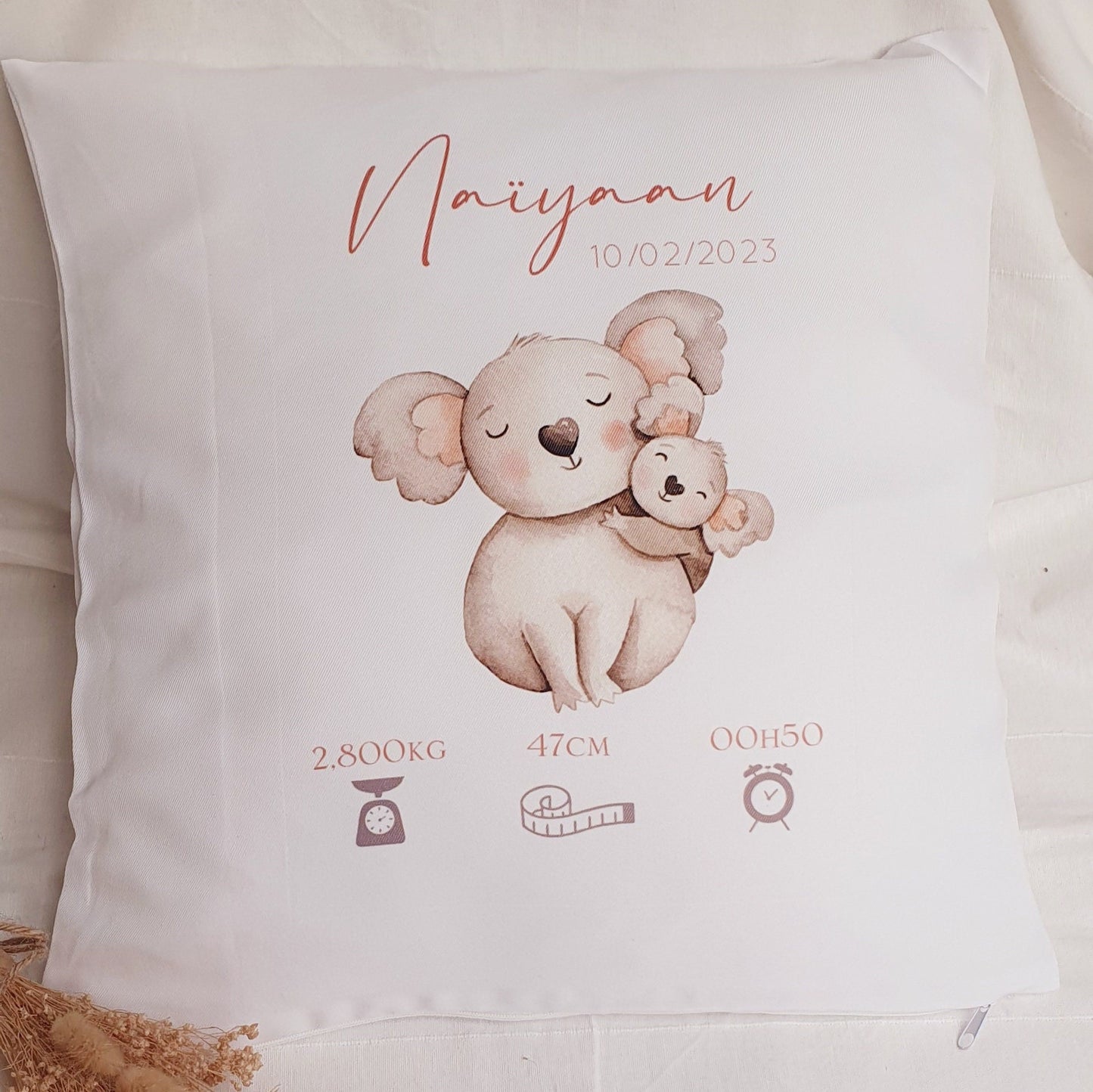 Coussin personnalisé | coussin de naissance | cadeau de naissance | coussin bébé | enfant | KOALA