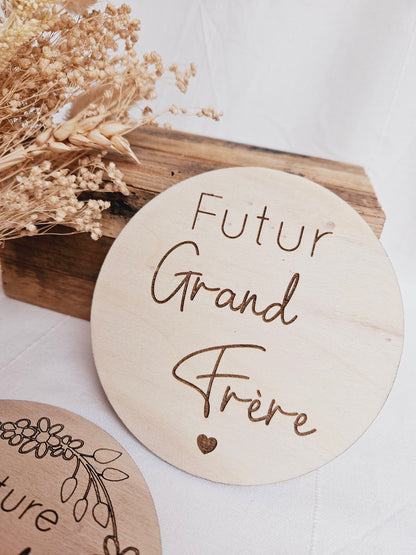 Carte en bois / annonce grossesse / annonce grande soeur / grand frère / futur parent / futur grand frere, grande soeur