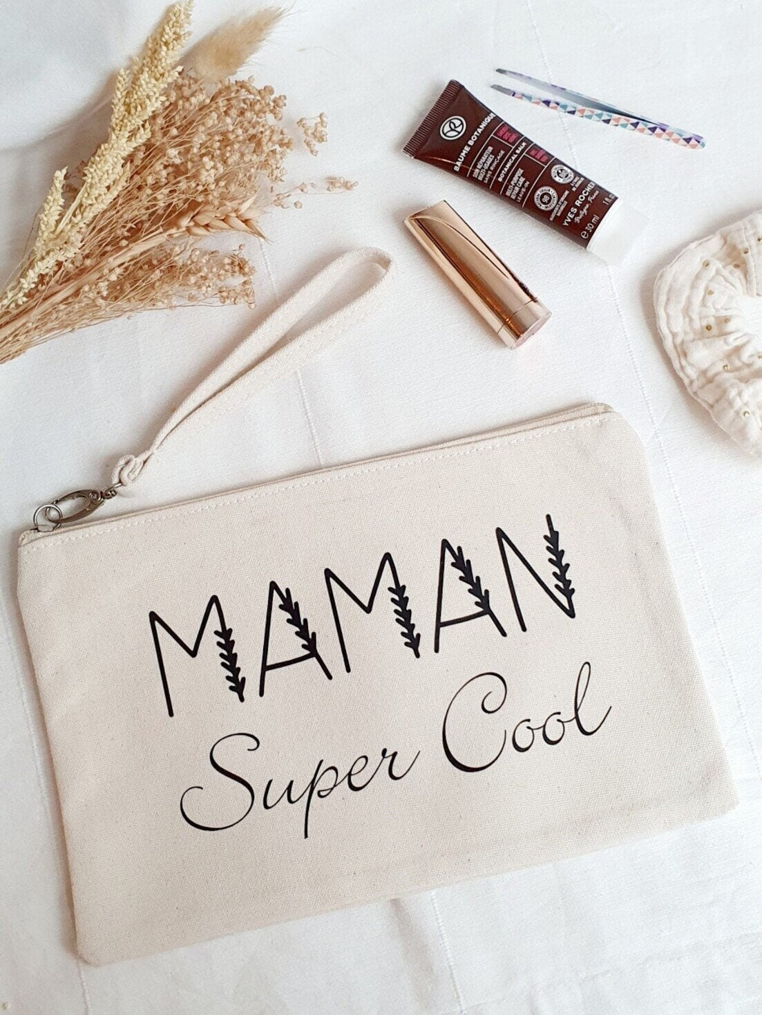 Trousse coton personnalisé / MAMAN / cadeau fête des mamans / fête des mères / trousse coton / cadeau femme