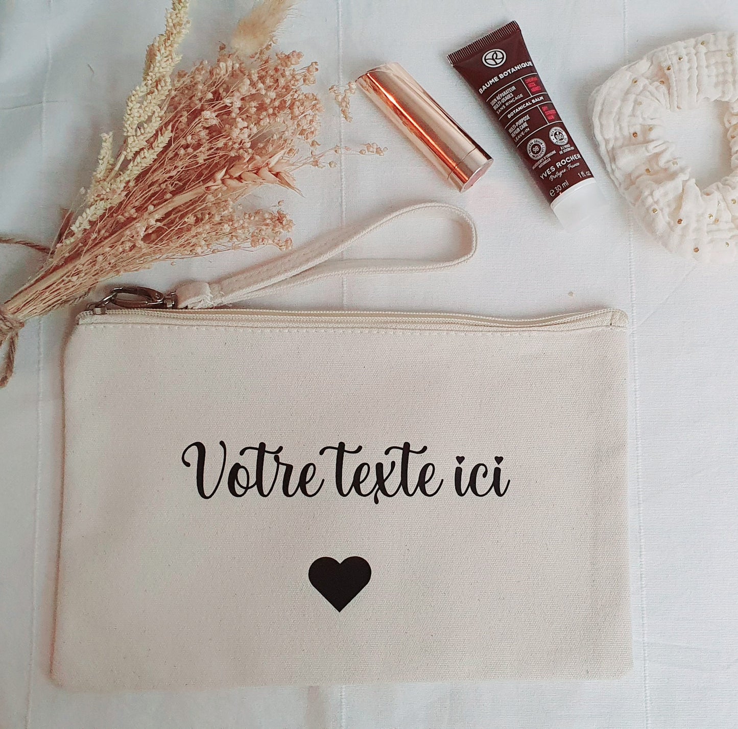 Trousse coton personnalisé / cadeau femme / trousse coton / Message au choix