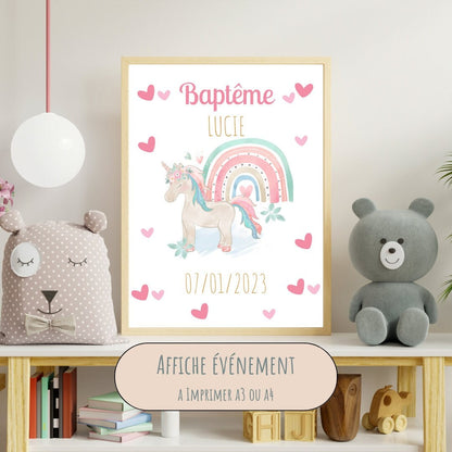 Affiche de naissance / poster de naissance / a imprimer A3 ou A4 - PDF