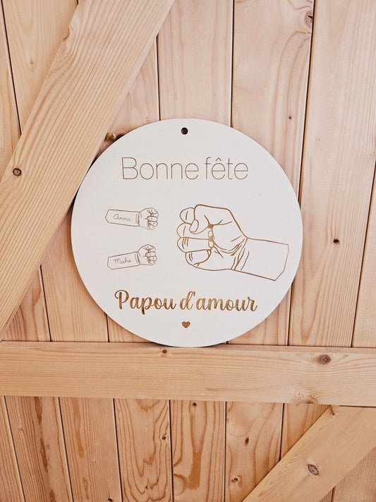 Cadre main papa papy grand père | cadeau personnalisé |