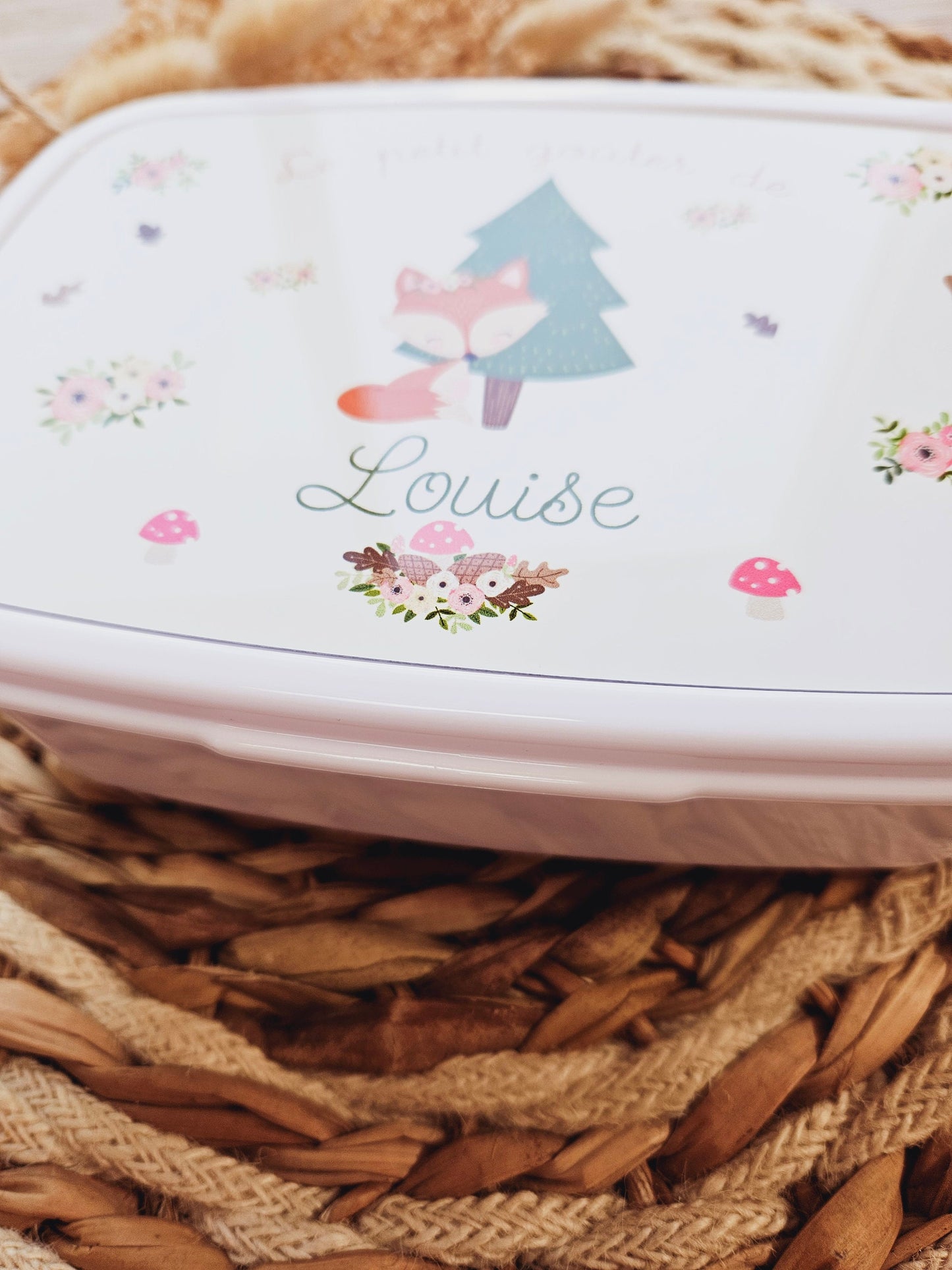 Boite à goûter / lunch box / gouter enfant /boite à gouter enfant bébé /creche maternelle rentrée des classes/ boite à gouter prenom / ecole