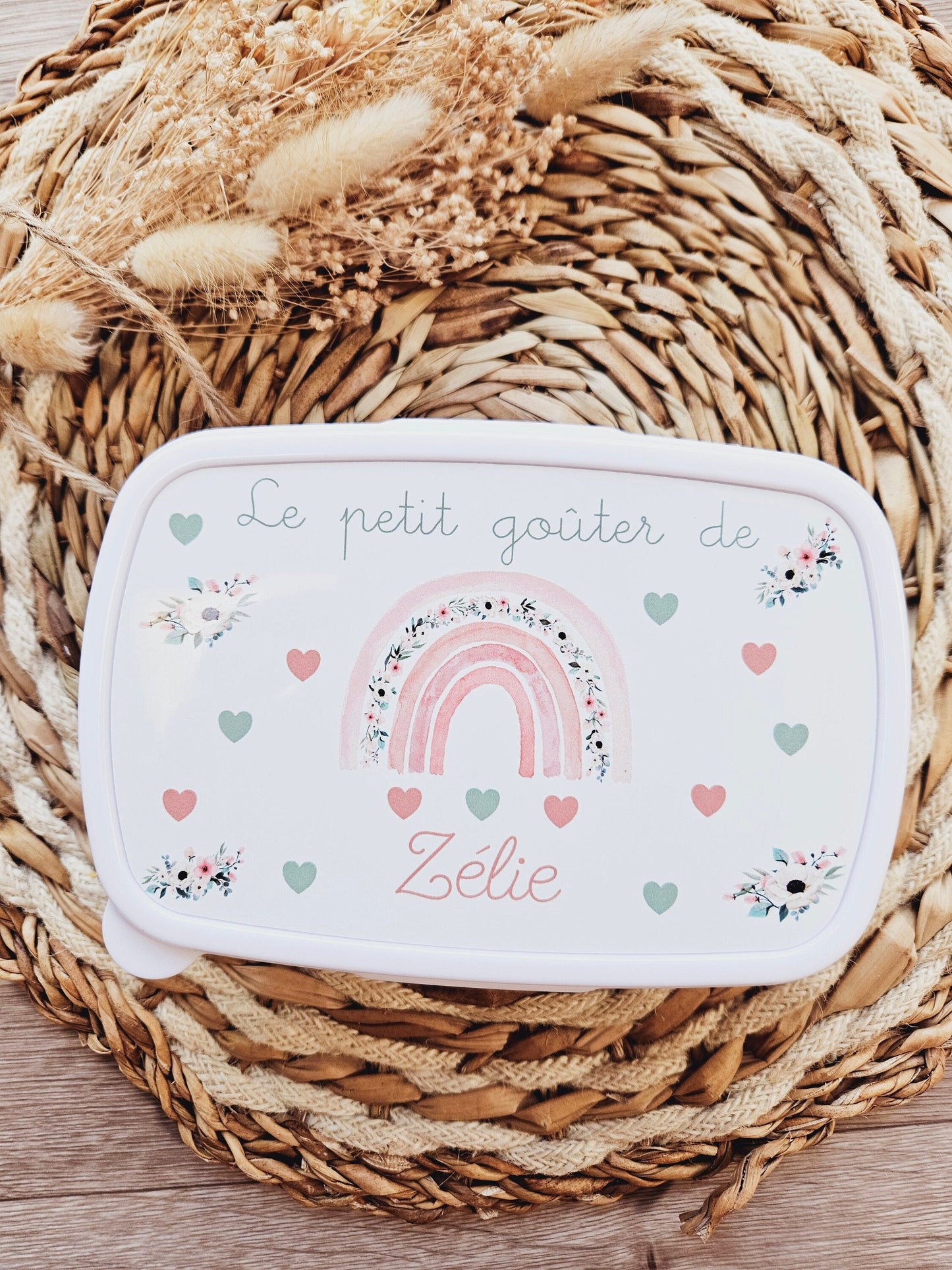 Boite à goûter / lunch box / gouter enfant /boite à gouter enfant bébé /creche maternelle rentrée des classes/ boite à gouter prenom / ecole