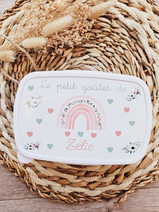Boite à goûter / lunch box / gouter enfant /boite à gouter enfant bébé /creche maternelle rentrée des classes/ boite à gouter prenom / ecole