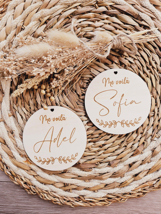 Carte de naissance | Plaque en bois | Arrivée de bébé