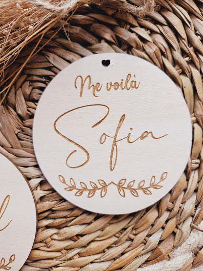 Carte de naissance | Plaque en bois | Arrivée de bébé