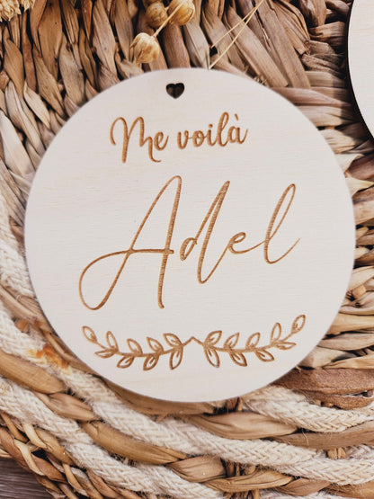 Carte de naissance | Plaque en bois | Arrivée de bébé