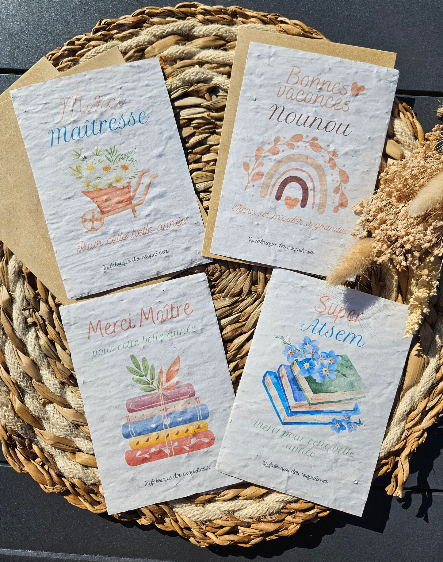 Carte à planter / carte à semer Maîtresse atsem nounou maître professeur