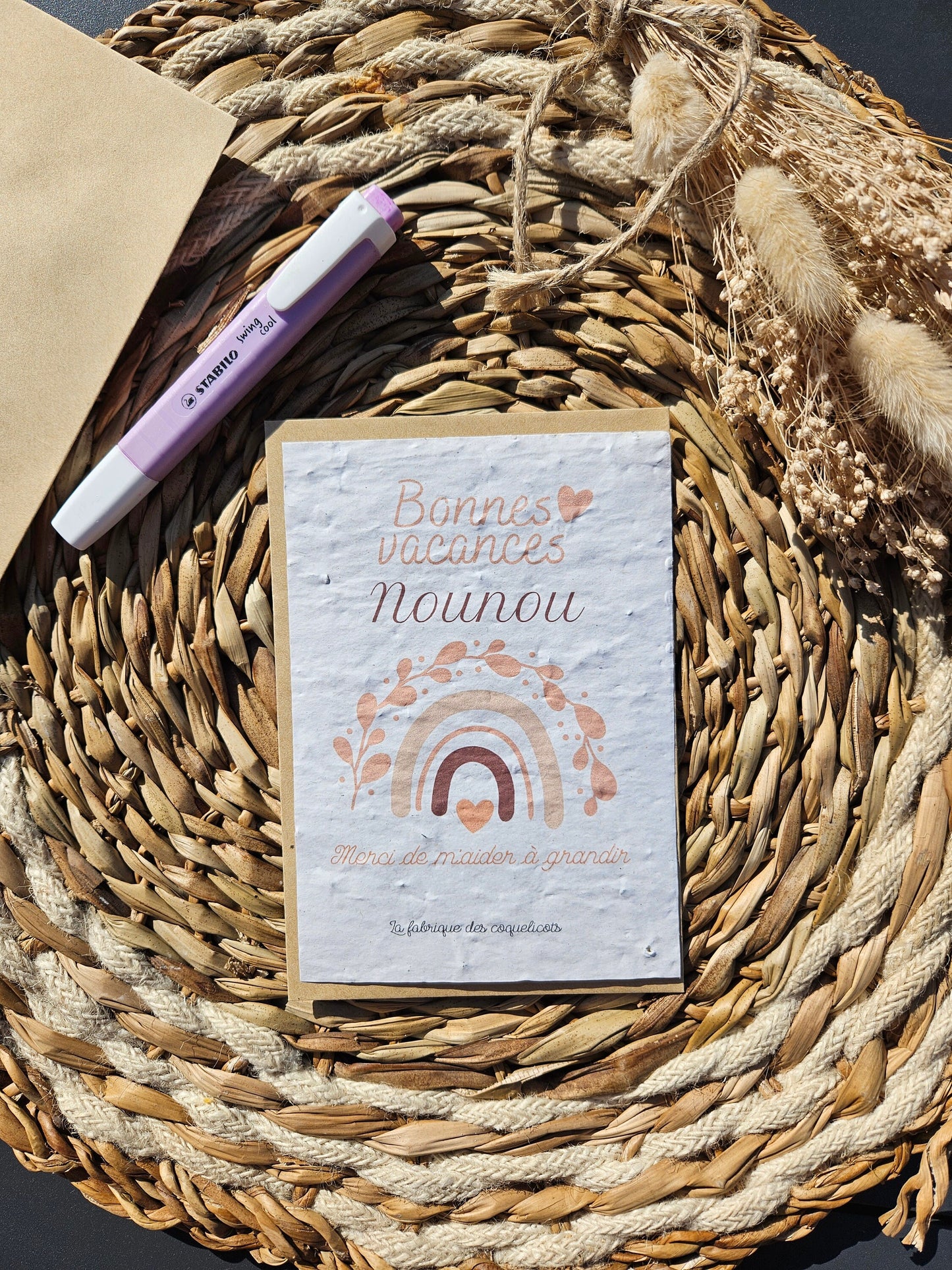 Carte à planter / carte à semer Maîtresse atsem nounou maître professeur