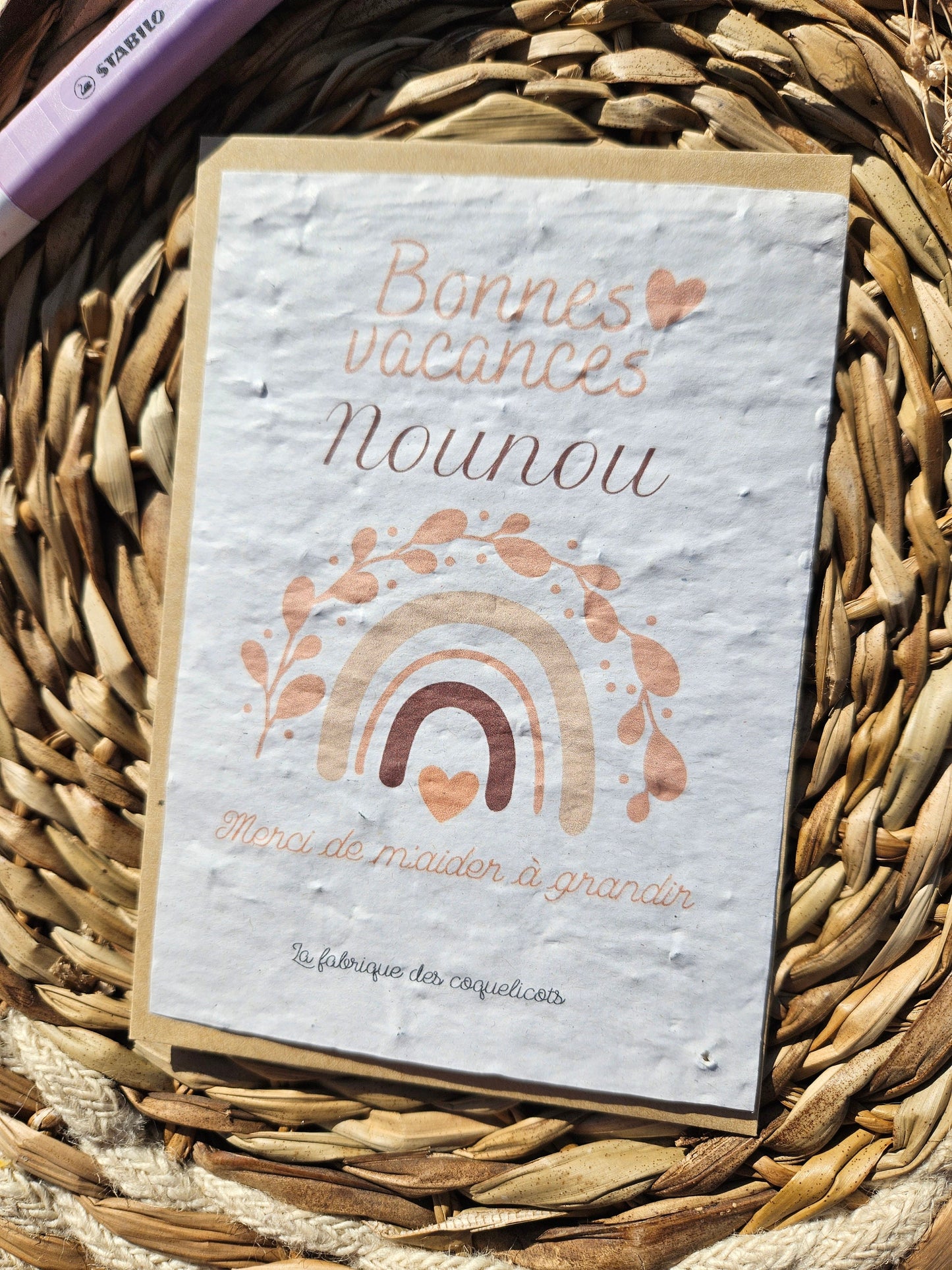 Carte à planter / carte à semer Maîtresse atsem nounou maître professeur