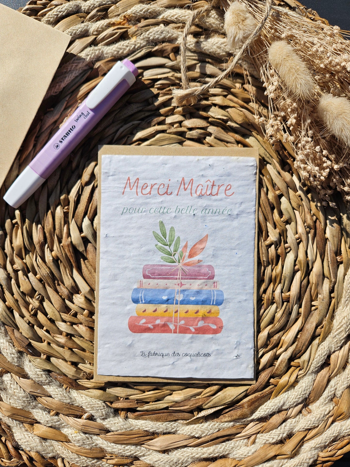 Carte à planter / carte à semer Maîtresse atsem nounou maître professeur