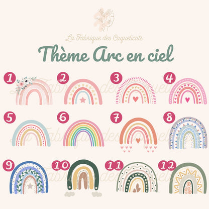 Coussin personnalisé | coussin de naissance | cadeau de naissance | coussin bébé | enfant | Arc en ciel