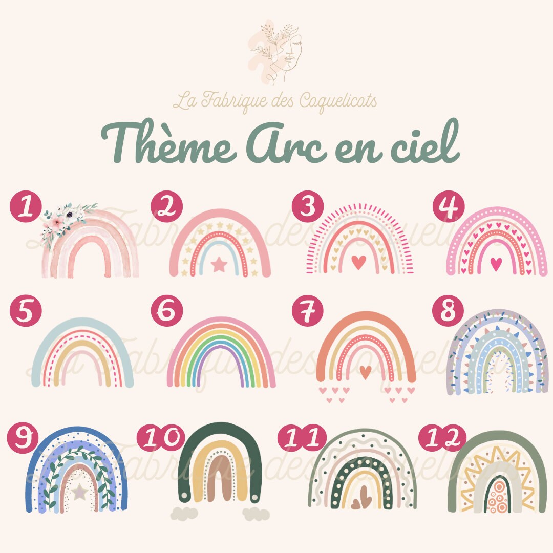 Sac à dos / à doudou / sac de change / école enfant maternelle rentrée des classes ARC EN CIEL