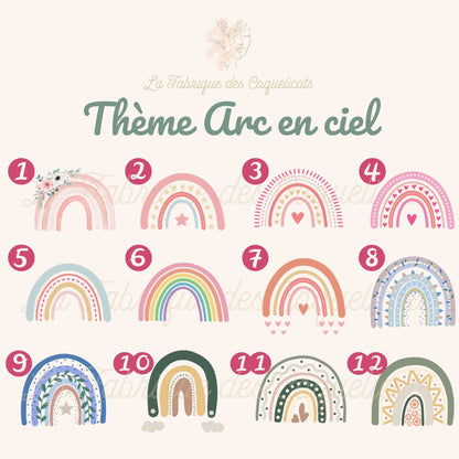 Sac à dos / à doudou / sac de change / école enfant maternelle rentrée des classes ARC EN CIEL