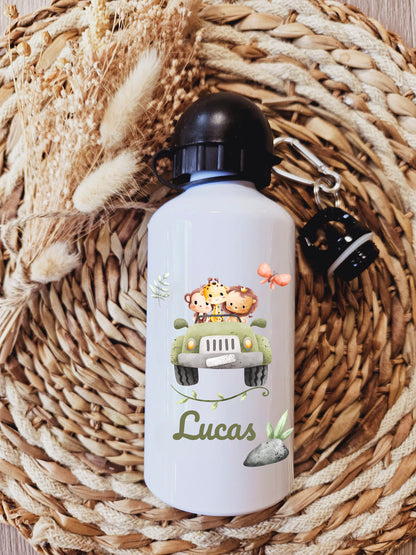 Gourde personnalisé | Gourde enfant | Rentrée des classes | cadeau personnalisé | Fille | cerf | animaux | animaux foret |