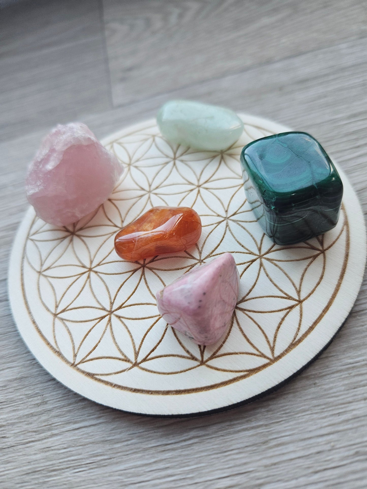 Plateau plaque fleur de vie / Recharger pierres naturelles minéraux et bijoux, Rechargement lithothérapie, Géométrie sacrée / précieuse