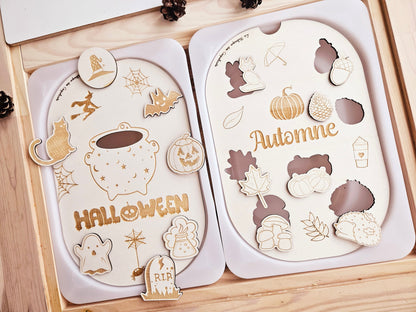 Couvercle TROFAST / Halloween / sorcière / fête halloween / éducatif / cartable / activité enfant / nomenclature / Montessori