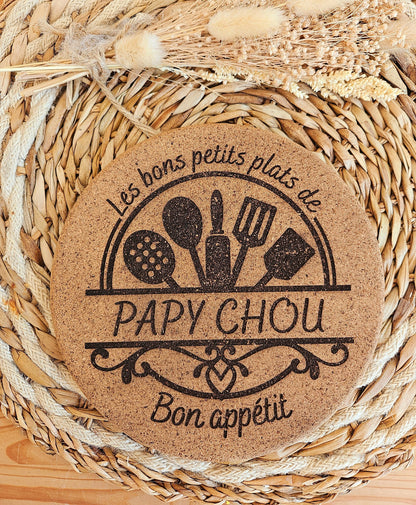 Dessous de plat en liège personnalisé