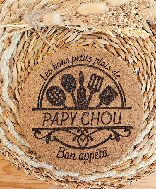 Dessous de plat en liège personnalisé