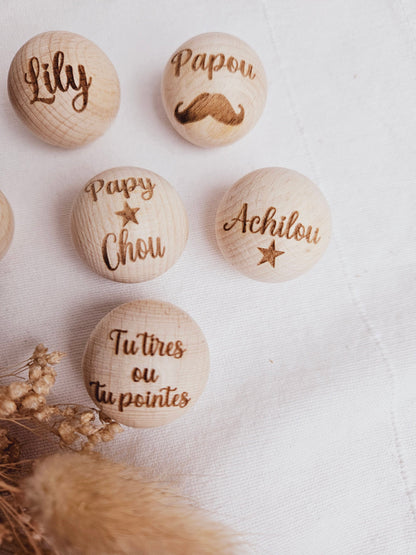 Cochonnet pétanque personnalisé / mariage / cadeau invité / tonton papy papa/ fête des pères / fêtes de papy papi / parrain / témoin /