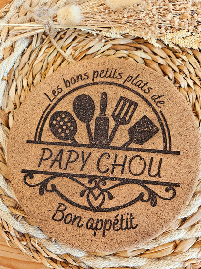 Dessous de plat en liège personnalisé