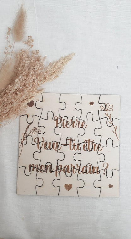 Puzzle personnalisé | Marraine parrain témoin mamie papy | grossesse