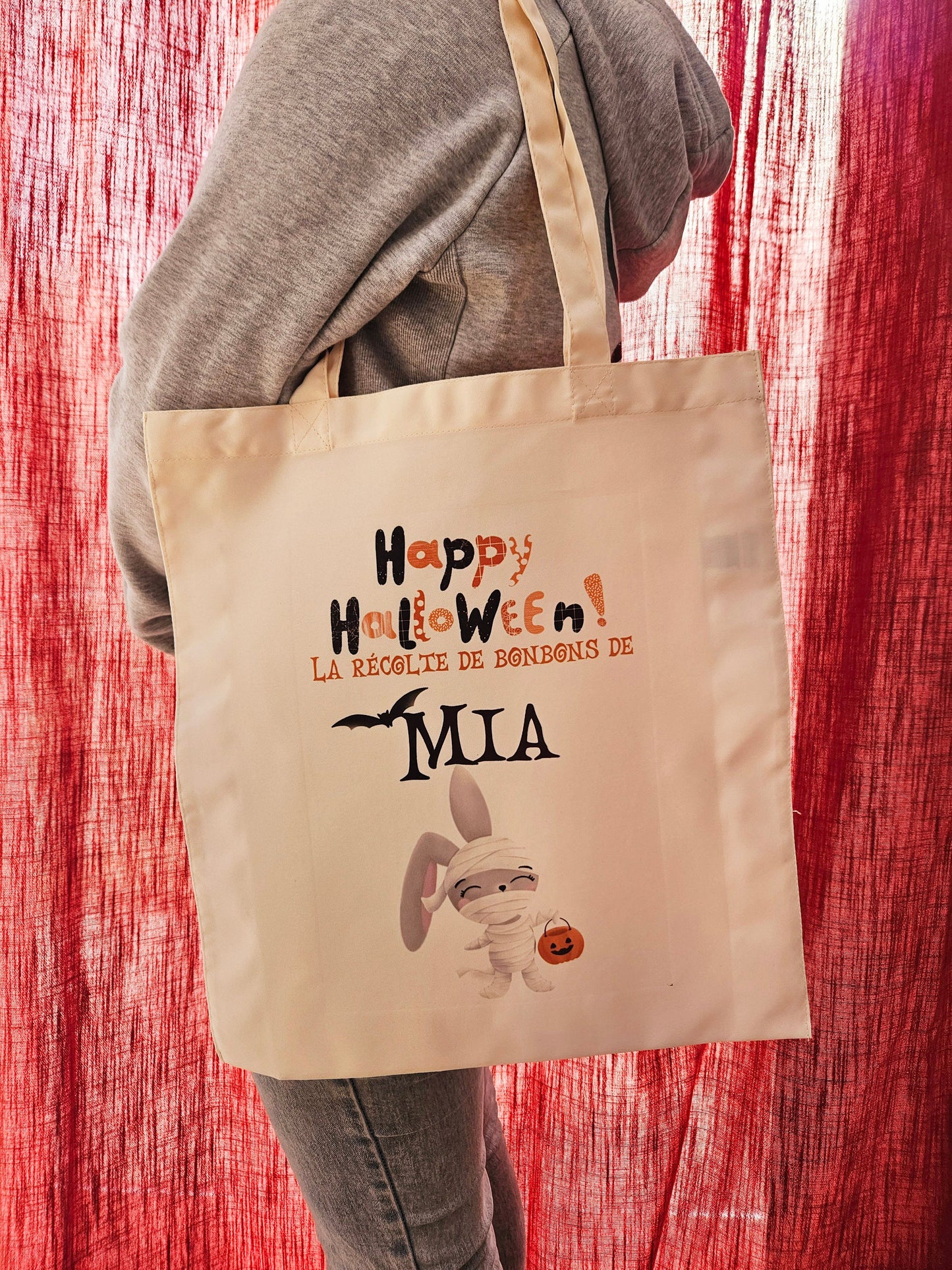 SAC HALLOWEEN | sac à bonbons | bonbons halloween | fête halloween | récolte bonbons | halloween personnalisé | cadeau personnalisé enfant