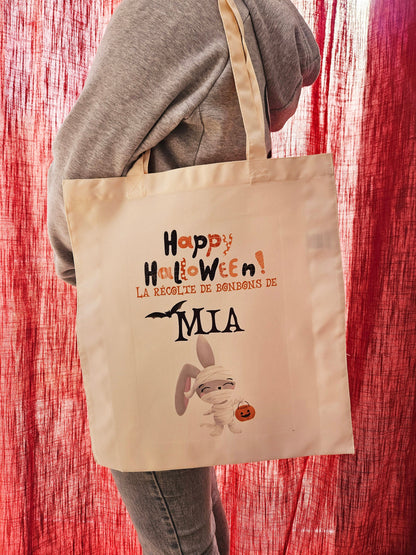 SAC HALLOWEEN | sac à bonbons | bonbons halloween | fête halloween | récolte bonbons | halloween personnalisé | cadeau personnalisé enfant