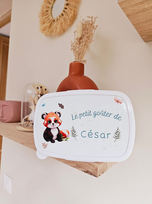Boite à goûter / lunch box / gouter enfant /boite à gouter enfant bébé /creche maternelle rentrée des classes/ boite à gouter prenom / panda