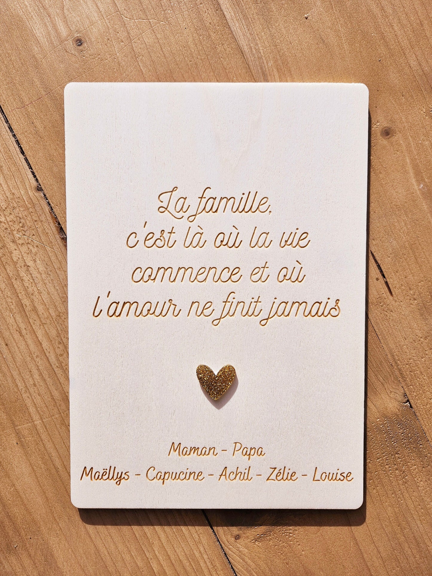 Affiche / cadre / plaque / famille amour citation décoration intérieur cadeau marié mariage st valentin couple cœur personnalisée