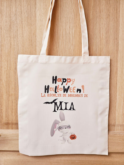 SAC HALLOWEEN | sac à bonbons | bonbons halloween | fête halloween | récolte bonbons | halloween personnalisé | cadeau personnalisé enfant