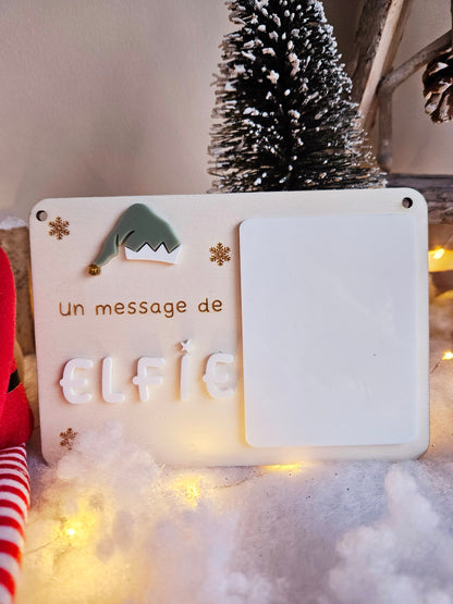 Plaque mémo / message lutin farceur / lutin de noël déco de Noël / elfe noel elfie farce blague enfant personnalisé déco noël cadeau