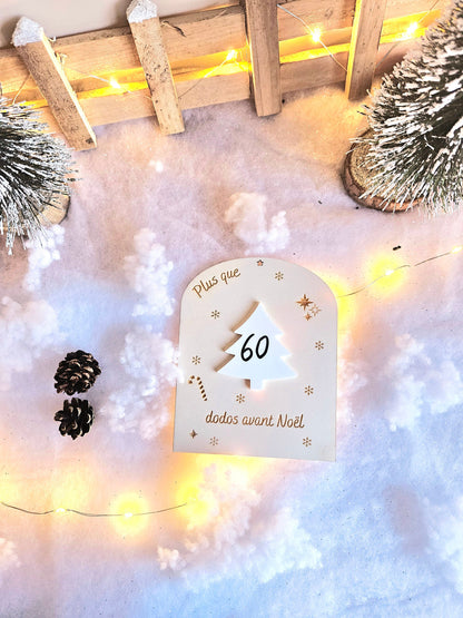Plaque Décompte de Noël Sapin - enfant - personnalisé - déco Noël - calendrier de l'avent personnalisé - bois