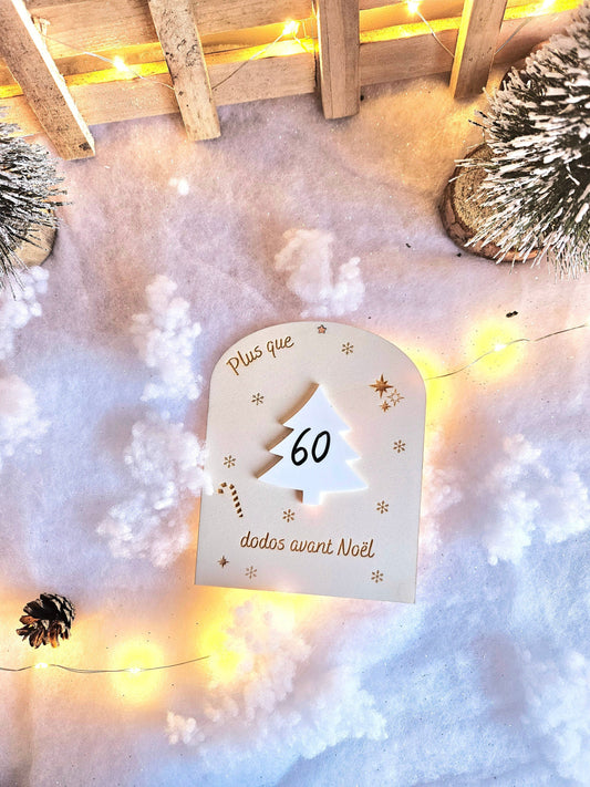 Plaque Décompte de Noël Sapin - enfant - personnalisé - déco Noël - calendrier de l'avent personnalisé - bois
