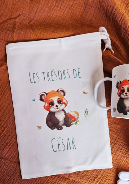 sac a doudou / change / pochon / sac personnalisé / autonomie / rentrée des classes pochon personnalisé / sac à vêtement / PANDA