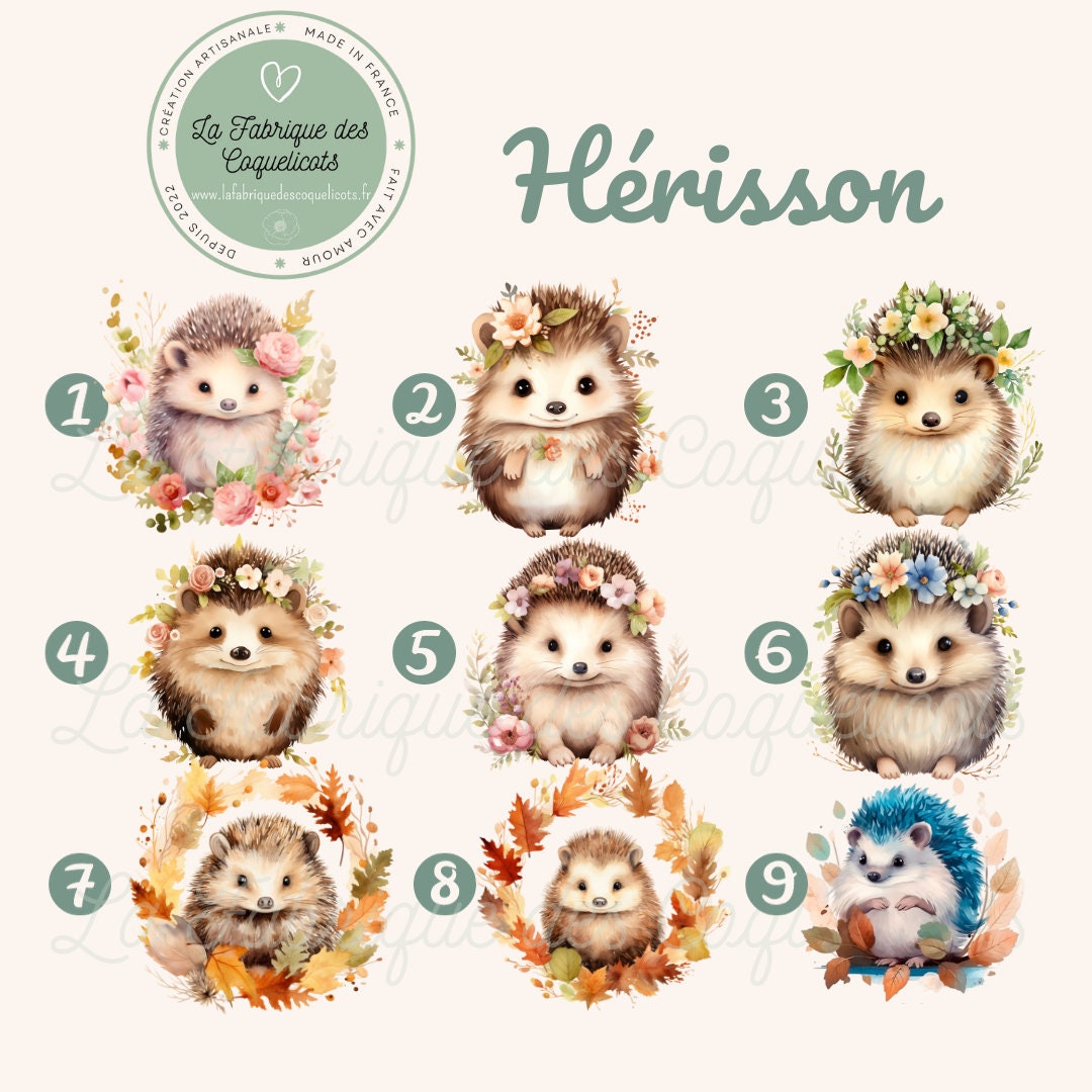 sac a doudou / change / pochon / sac personnalisé / autonomie / rentrée des classes pochon personnalisé / sac à vêtement / hérisson