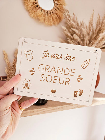 Pancarte Future grande sœur / futur grand frère - grossesse bébé annonce